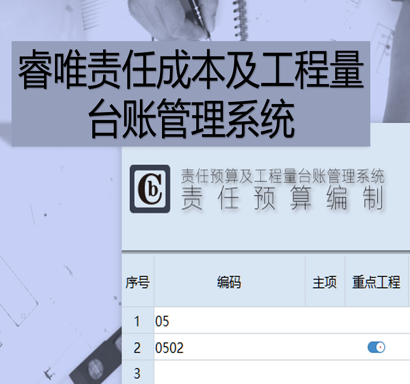 睿唯责任成本及工程量台账管理系统